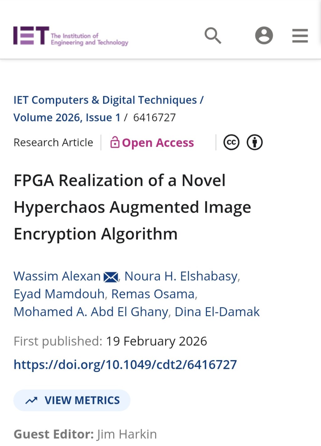 FPGA Implementation of an Innovative Hyperchaos-Enhanced Image Encryption Algorithm: Blender&nbsp;Analogy